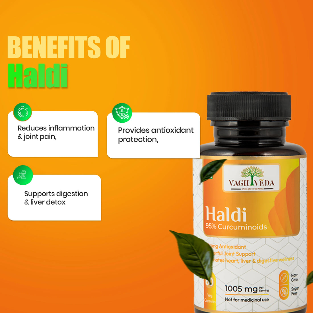 Haldi  by Vaghveda – 95% Curcuminoids with Piperine